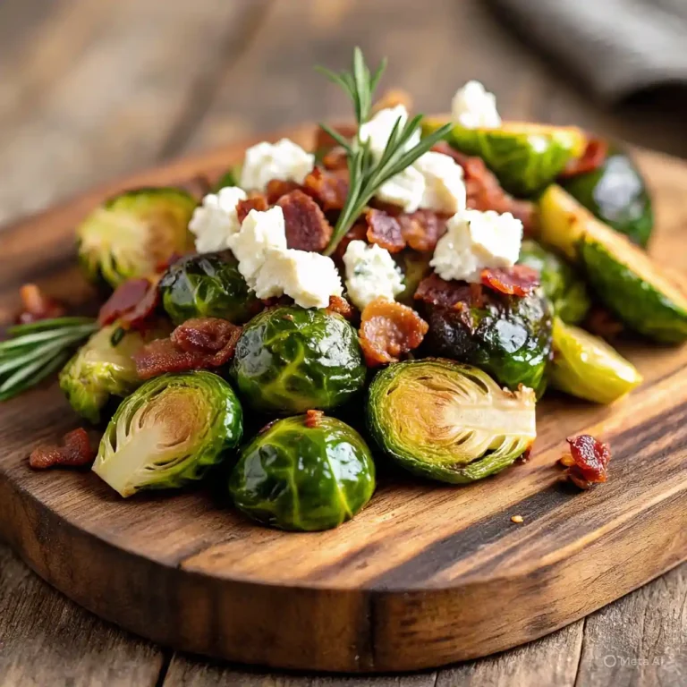 Roasted Brussels Sprouts Goat Cheese and Bacon