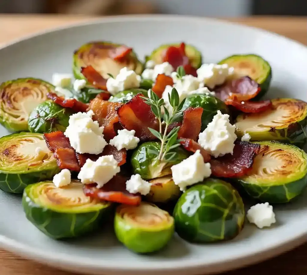 brussel sprouts with goat cheese and bacon