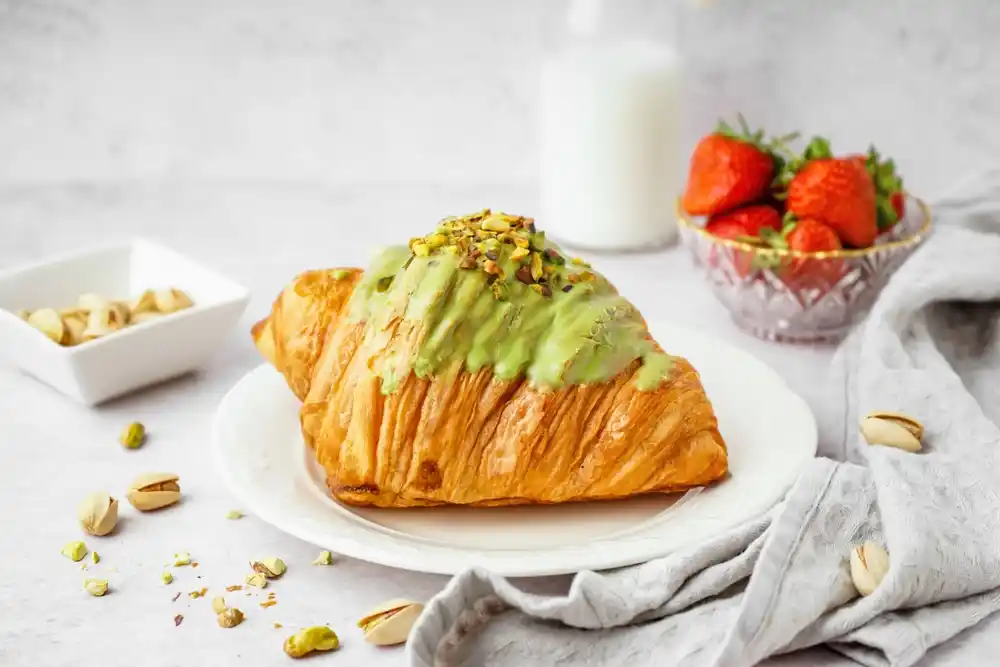 croissant with pistachio cream